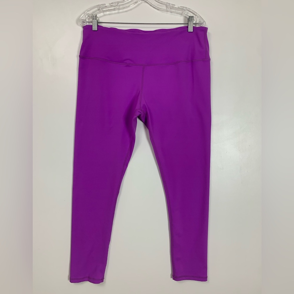 Firm ABS Womens Leggings Size 2Xl Active Workout Comfort Purple Atheisure Bright